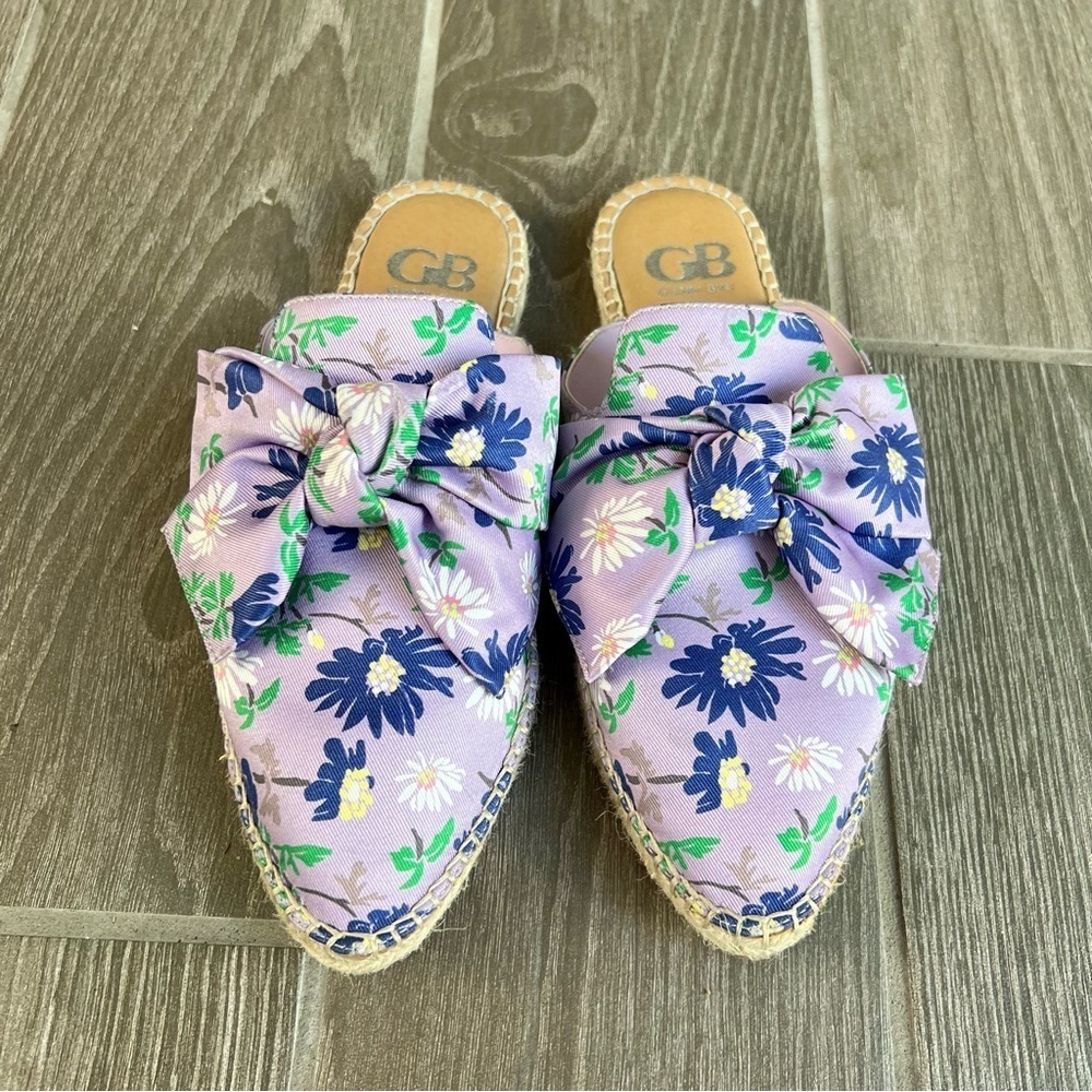 Gianni Bini Sophia Floral Purple/Multicolor Slip On Mules Size 7